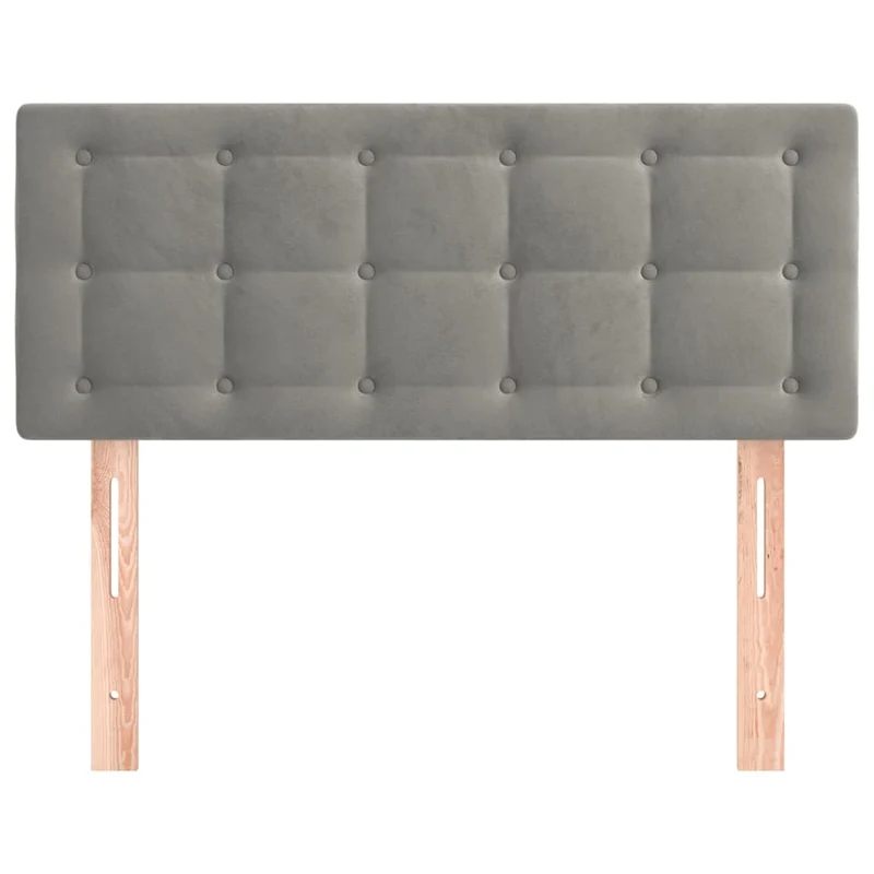 Tête de lit accessoire couchage chambre à coucher meuble 100 x 5 x 78/88 cm tissu velours gris clair TDL0203229