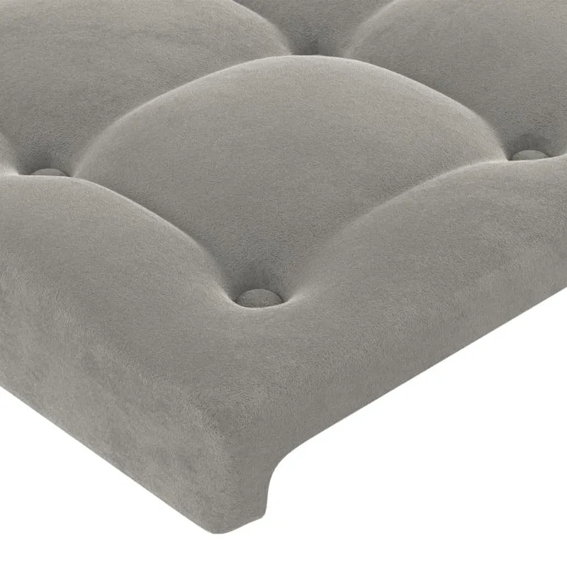 Tête de lit accessoire couchage chambre à coucher meuble 100 x 5 x 78/88 cm tissu velours gris clair TDL0203229