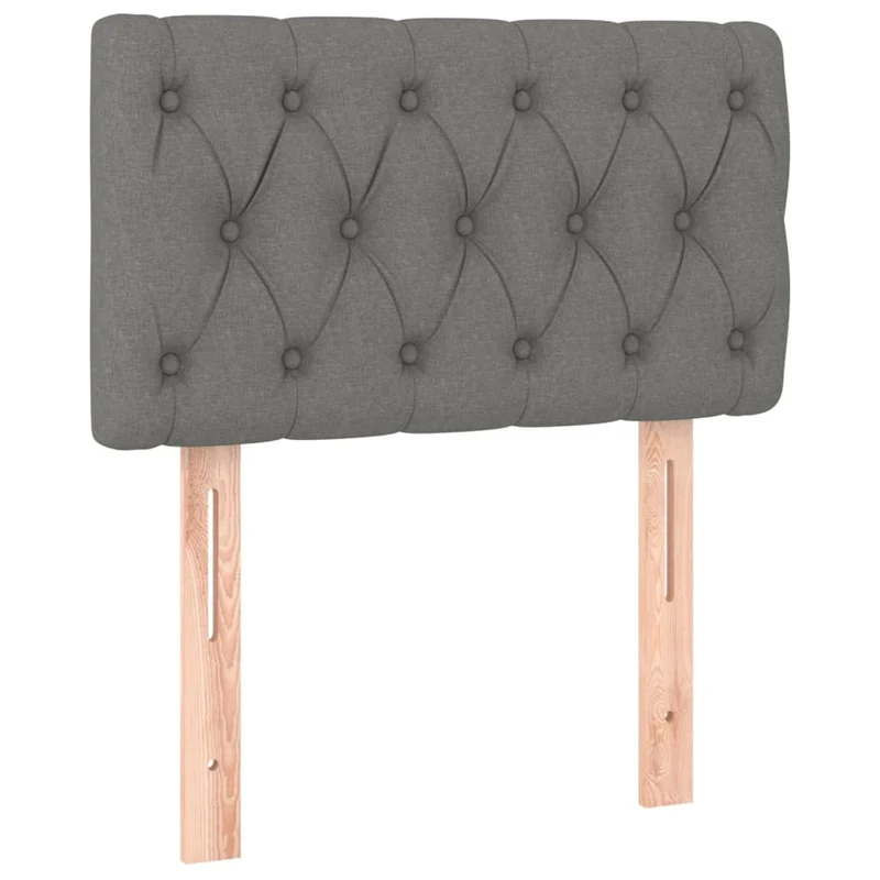 Tête de lit accessoire couchage chambre à coucher meuble 80 x 7 x 78/88 cm tissu gris foncé TDL0203172