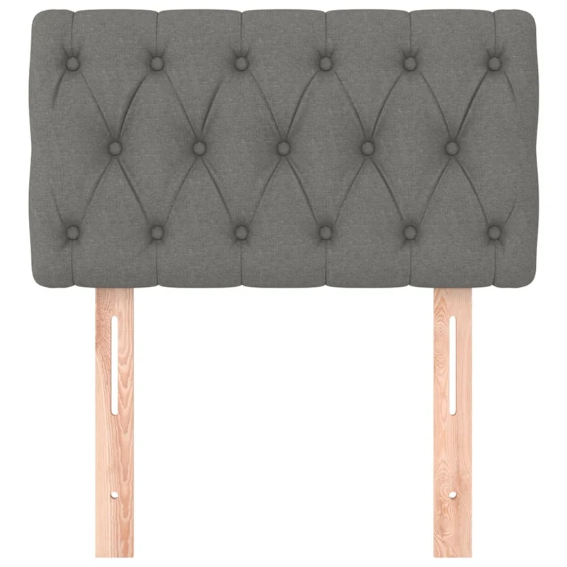Tête de lit accessoire couchage chambre à coucher meuble 80 x 7 x 78/88 cm tissu gris foncé TDL0203172