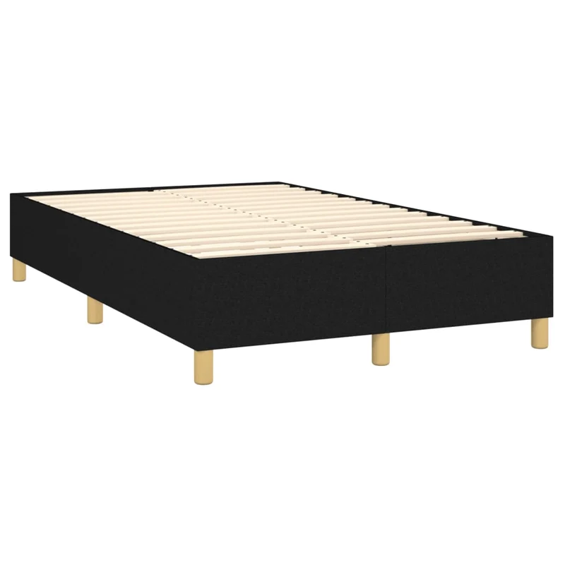 Cadre de lit LED avec sommier tête de lit matelas 120 x 200 cm tissu noir TDL0209290
