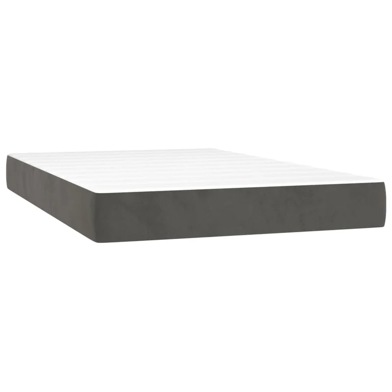 Cadre de lit LED avec sommier tête de lit matelas surmatelas 120x200 cm tissu velours gris foncé TDL0207731