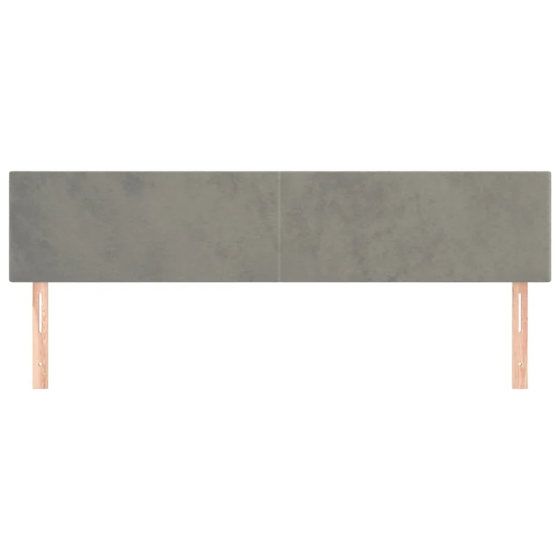 Tête de lit accessoire couchage chambre à coucher meuble en 2 parties 90 x 5 x 78/88 cm tissu velours gris clair TDL0206403