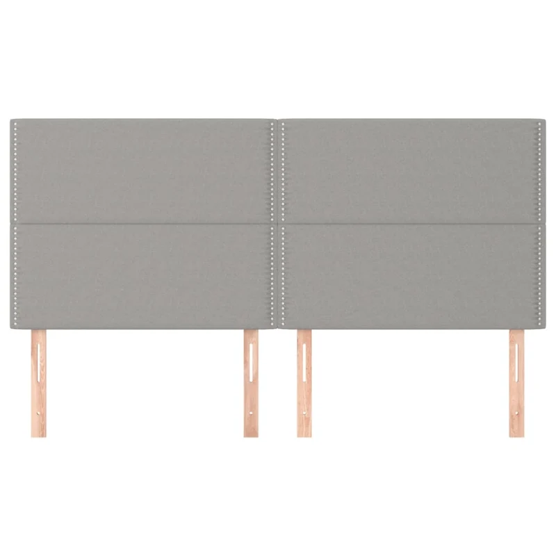 Tête de lit accessoire couchage chambre à coucher meuble en 4 parties 100 x 5 x 78/88 cm tissu gris clair TDL0206047