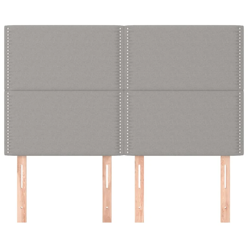 Tête de lit accessoire couchage chambre à coucher meuble en 4 parties 72 x 5 x 78/88 cm tissu gris clair TDL0206037