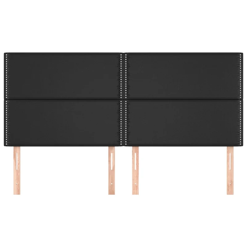 Tête de lit accessoire couchage chambre à coucher meuble en 4 parties 90 x 5 x 78/88 cm synthétique noir TDL0205965