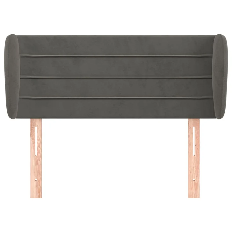 Tête de lit accessoire couchage chambre à coucher meuble avec rebord latéral 103 x 23 x 78/88 cm tissu velours gris foncé TDL0205028