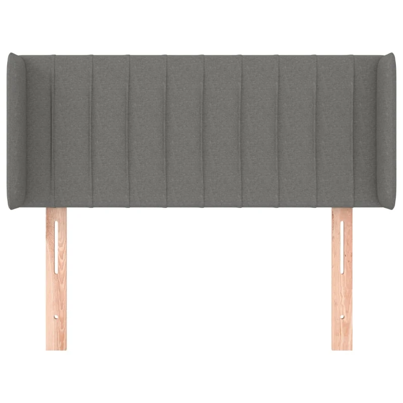 Tête de lit accessoire couchage chambre à coucher meuble avec rebord latéral 93 x 16 x 78/88 cm tissu gris foncé TDL0204869