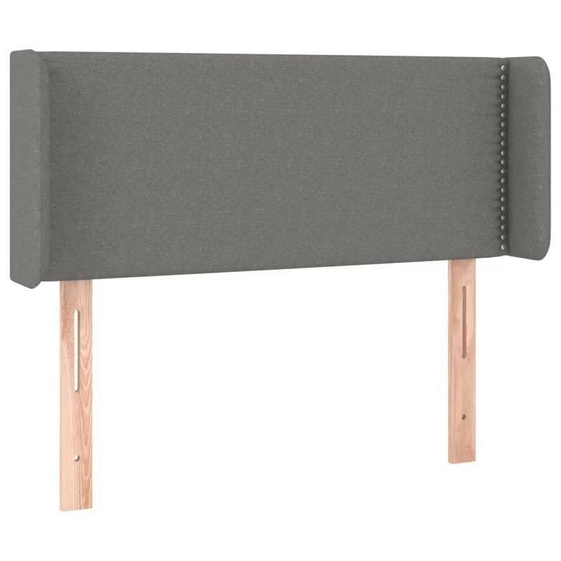 Tête de lit accessoire couchage chambre à coucher meuble avec rebord latéral 83 x 16 x 78/88 cm tissu gris foncé TDL0204901