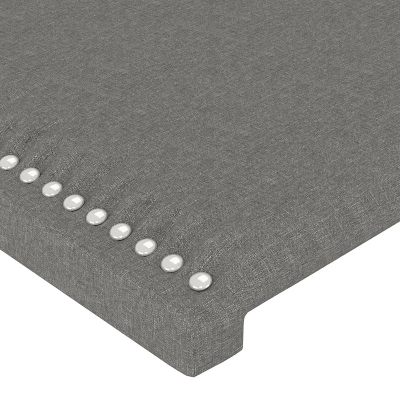 Tête de lit accessoire couchage chambre à coucher meuble avec rebord latéral 83 x 16 x 78/88 cm tissu gris foncé TDL0204901