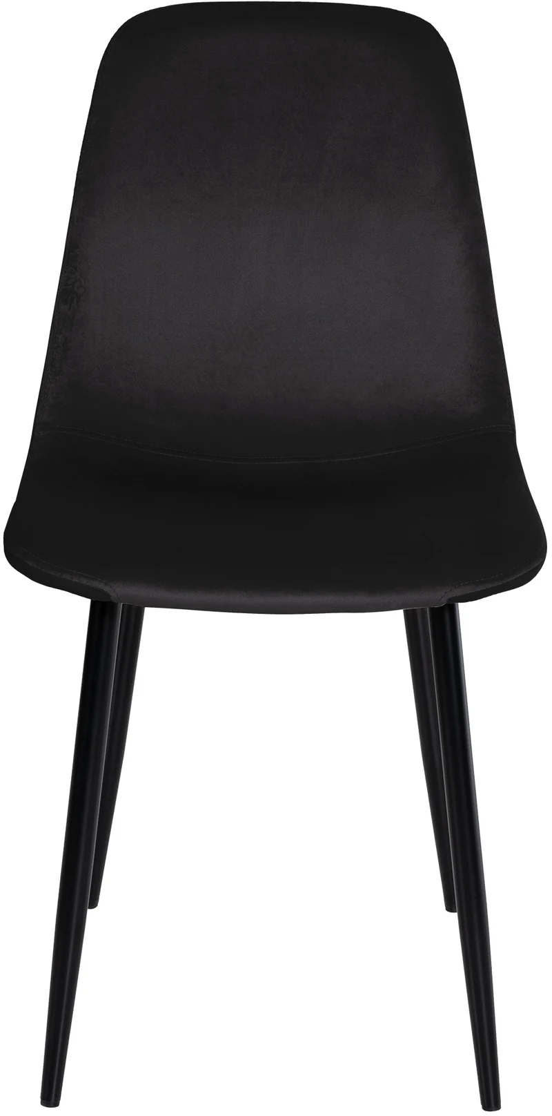 Chaise de salle à manger x1 design simple avec pieds en métal noir assise en velours noir 10_0002063