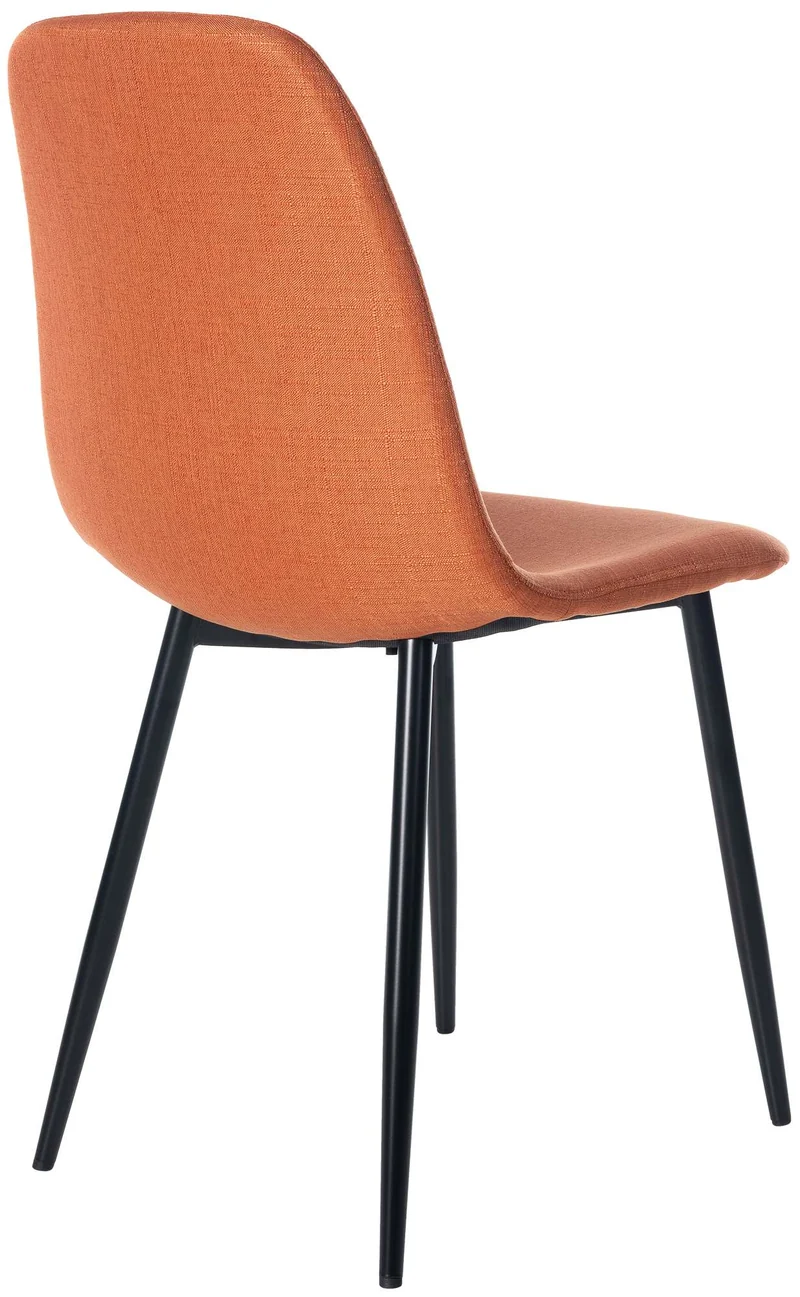 Chaise de salle à manger x1 design simple avec pieds en métal noir assise en tissu orange 10_0002072