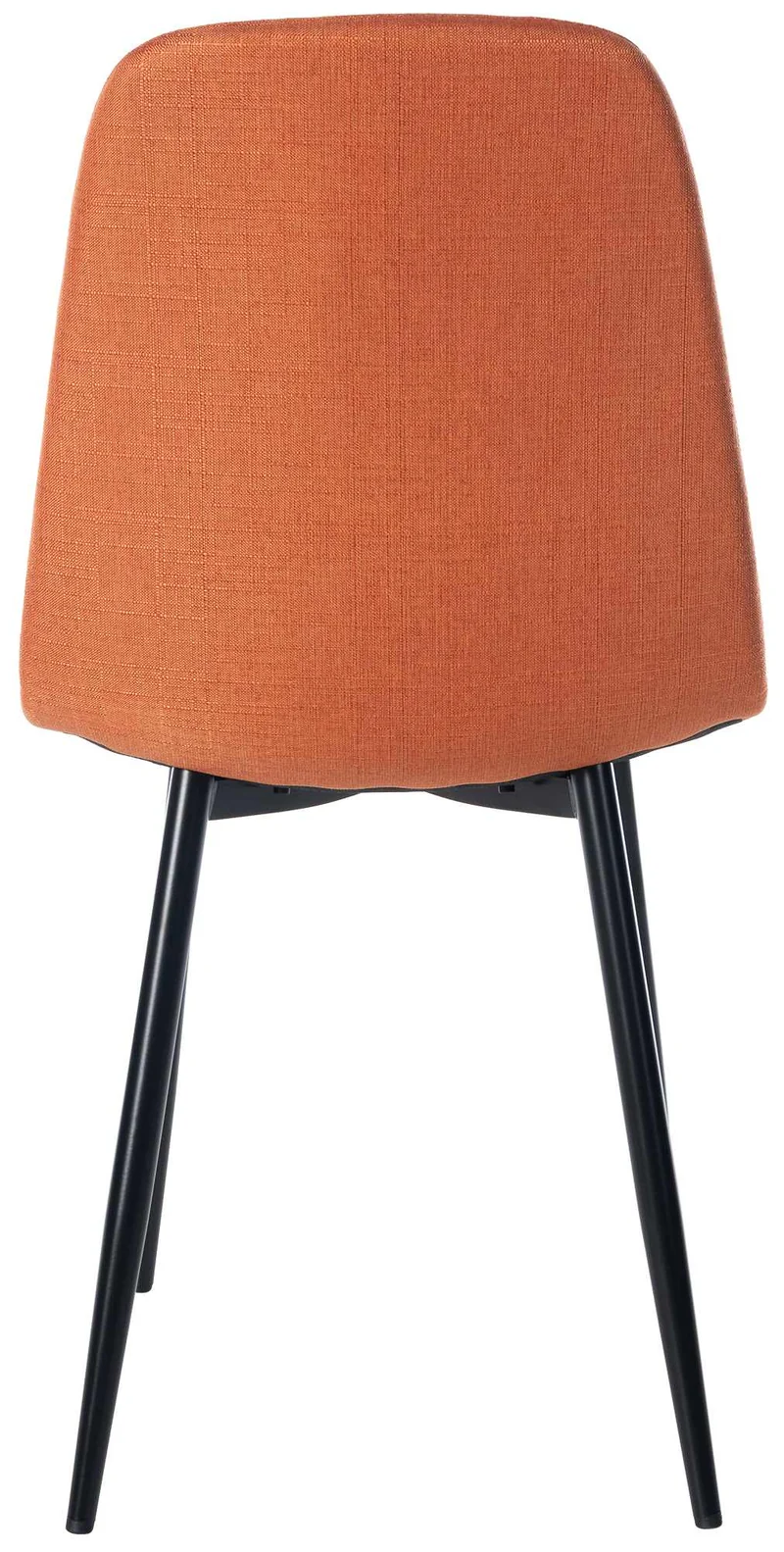 Chaise de salle à manger x1 design simple avec pieds en métal noir assise en tissu orange 10_0002072
