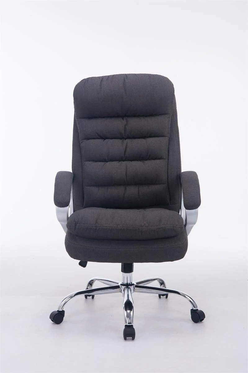 Fauteuil de bureau ergonomique et confortable jusqu'à 235 kg en tissu gris foncé et métal chromé 10_0002403