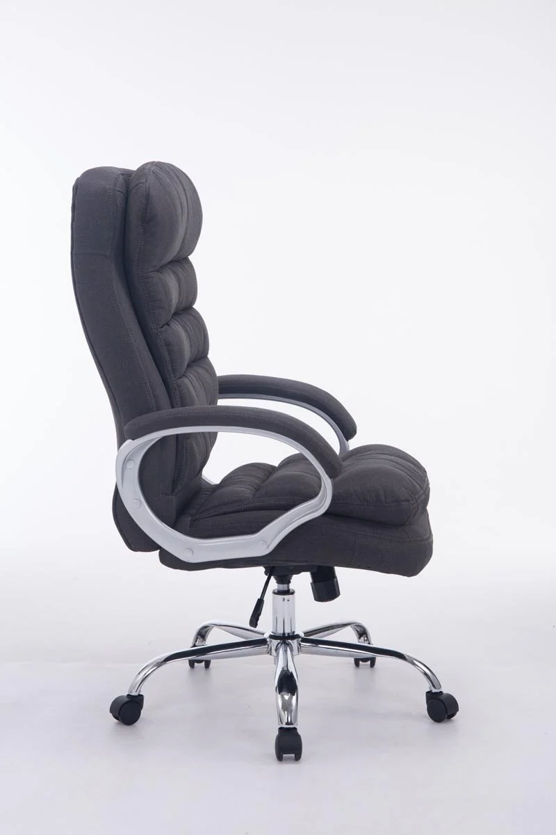 Fauteuil de bureau ergonomique et confortable jusqu'à 235 kg en tissu gris foncé et métal chromé 10_0002403