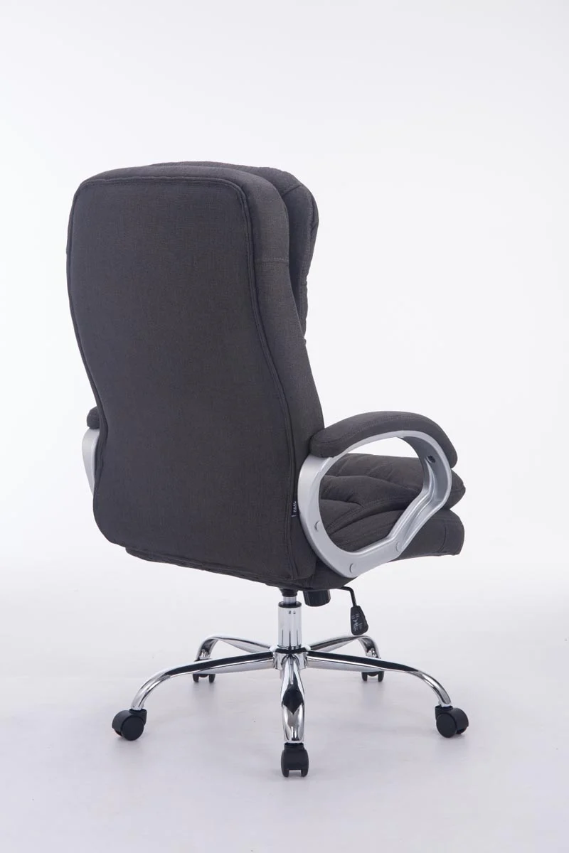 Fauteuil de bureau ergonomique et confortable jusqu'à 235 kg en tissu gris foncé et métal chromé 10_0002403