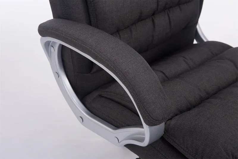 Fauteuil de bureau ergonomique et confortable jusqu'à 235 kg en tissu gris foncé et métal chromé 10_0002403