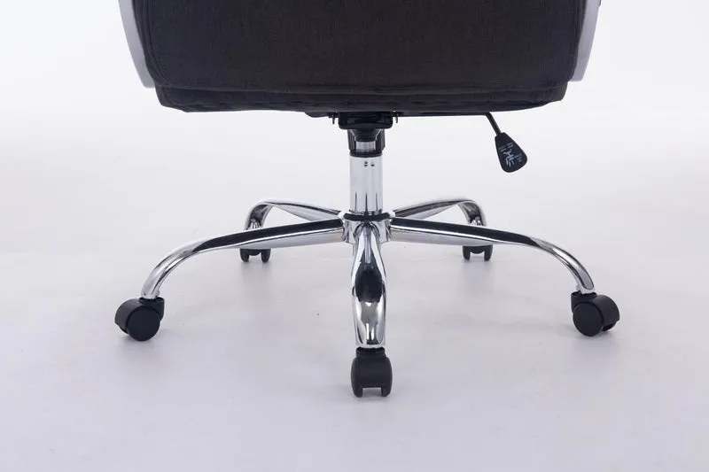 Fauteuil de bureau ergonomique et confortable jusqu'à 235 kg en tissu gris foncé et métal chromé 10_0002403