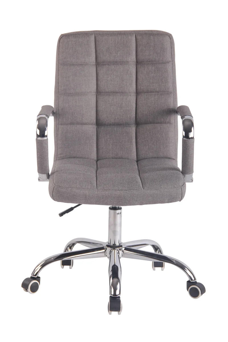 Fauteuil de bureau sur roulettes hauteur réglable pivotant accoudoirs en tissu gris 10_0002471