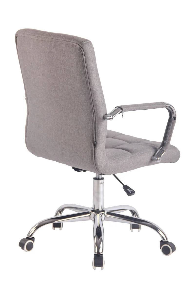 Fauteuil de bureau sur roulettes hauteur réglable pivotant accoudoirs en tissu gris 10_0002471