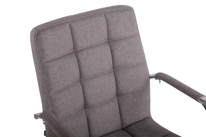 Fauteuil de bureau sur roulettes hauteur réglable pivotant accoudoirs en tissu gris 10_0002471