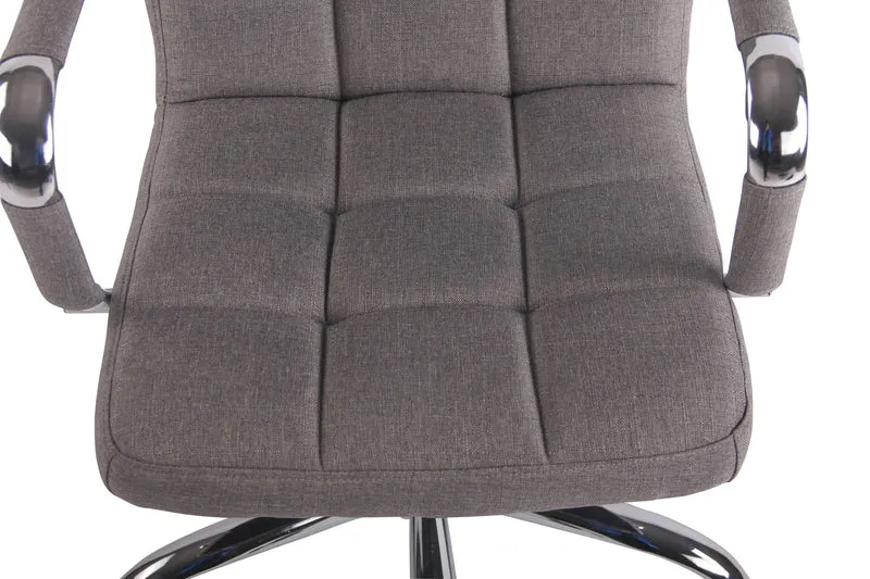 Fauteuil de bureau sur roulettes hauteur réglable pivotant accoudoirs en tissu gris 10_0002471
