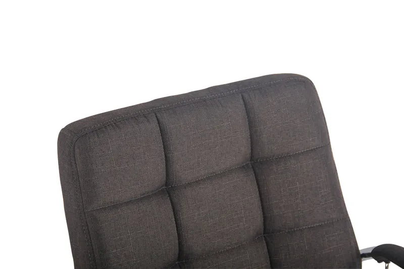 Fauteuil de bureau sur roulettes hauteur réglable pivotant accoudoirs en tissu gris foncé 10_0002470