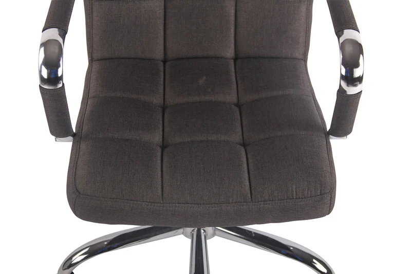 Fauteuil de bureau sur roulettes hauteur réglable pivotant accoudoirs en tissu gris foncé 10_0002470
