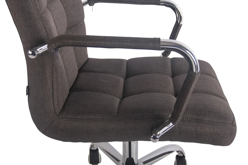 Fauteuil de bureau sur roulettes hauteur réglable pivotant accoudoirs en tissu gris foncé 10_0002470