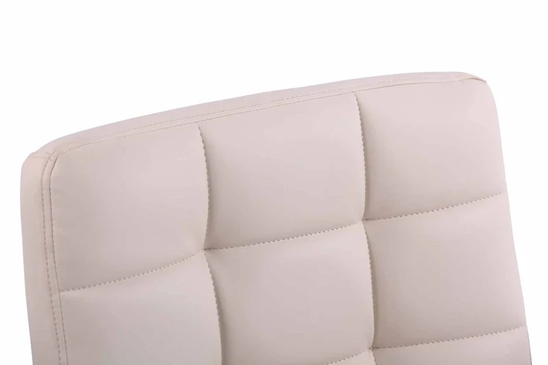 Fauteuil de bureau sur roulettes hauteur réglable pivotant accoudoirs en PVC crème 10_0002460