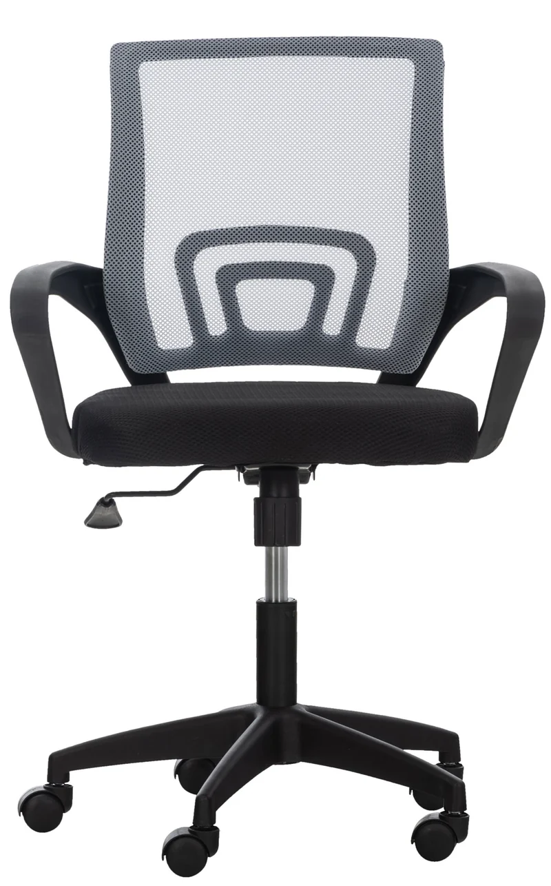 Chaise de bureau sur roulettes avec accoudoirs hauteur réglable en microfibre gris 10_0002357