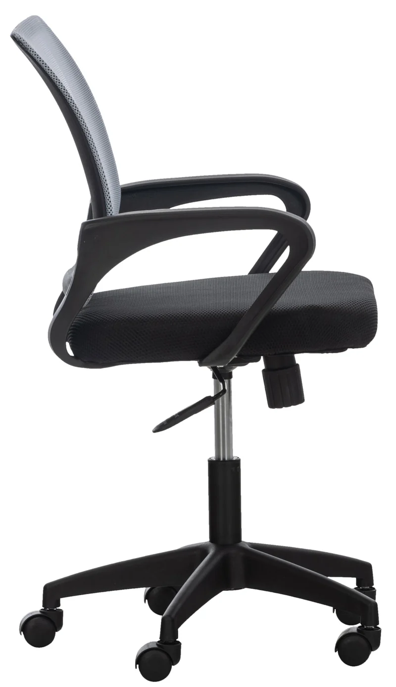 Chaise de bureau sur roulettes avec accoudoirs hauteur réglable en microfibre gris 10_0002357