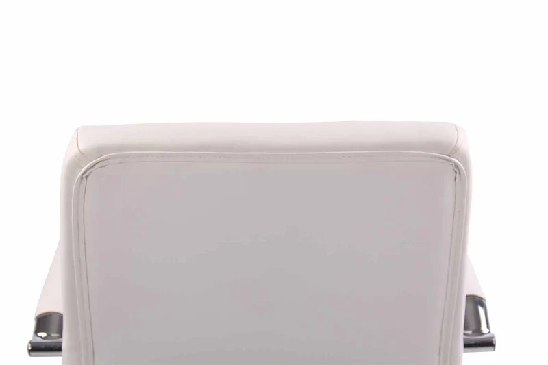 Fauteuil de bureau sur roulettes hauteur réglable pivotant accoudoirs en PVC blanc 10_0002458