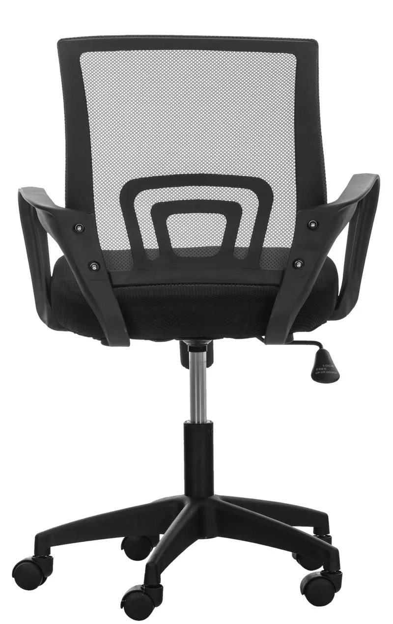 Chaise de bureau sur roulettes avec accoudoirs hauteur réglable en microfibre noir 10_0002362