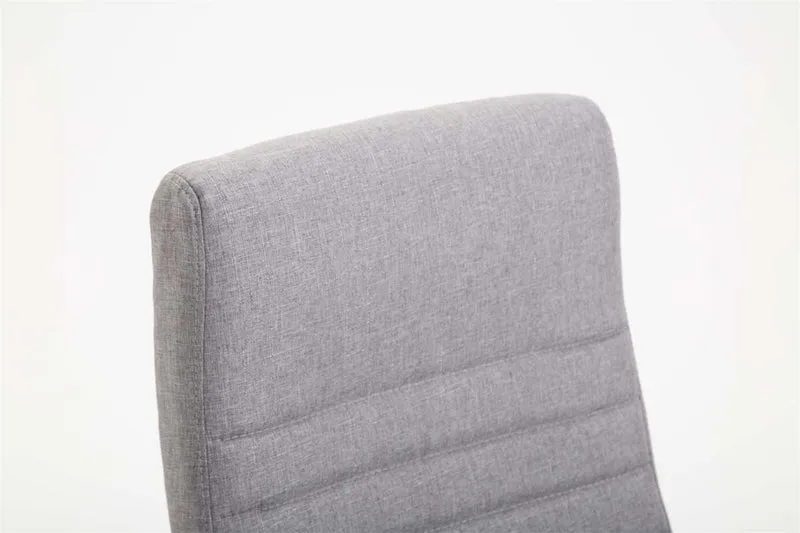 Fauteuil de bureau mécanisme d'inclinaison accoudoirs coutures décoratives en tissu gris et métal chromé 10_0002706