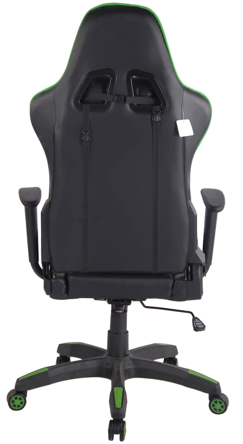 Fauteuil de bureau design sportif mécanisme d'inclinaison coussins en PVC noir / vert 10_0002551