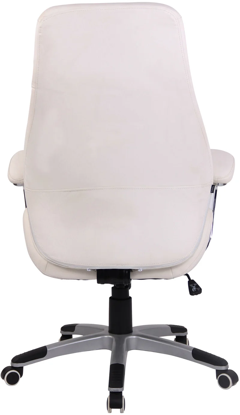 Fauteuil de bureau dossier légèrement courbé réglable en hauteur et pivotant en PVC blanc 10_0002523