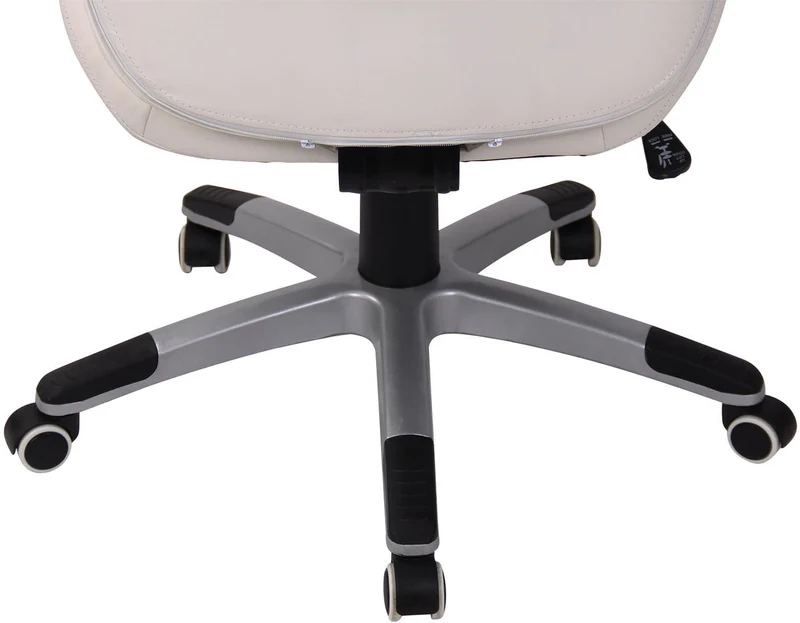 Fauteuil de bureau dossier légèrement courbé réglable en hauteur et pivotant en PVC blanc 10_0002523