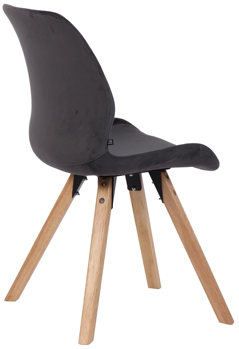 Chaise de salle à manger x1 style scandinave en tissu velours gris foncé 10_0002309