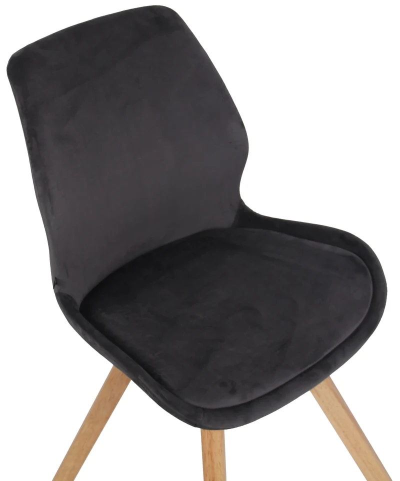Chaise de salle à manger x1 style scandinave en tissu velours gris foncé 10_0002309