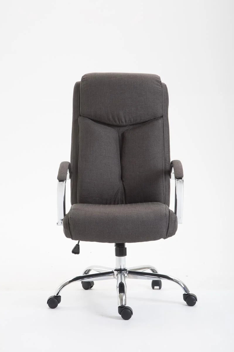 Fauteuil de bureau XL mécanisme d'inclinaison pivotant en tissu gris foncé et métal chromé 10_0002708
