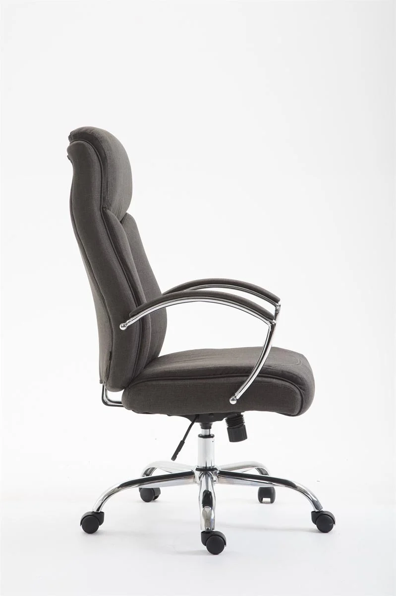 Fauteuil de bureau XL mécanisme d'inclinaison pivotant en tissu gris foncé et métal chromé 10_0002708