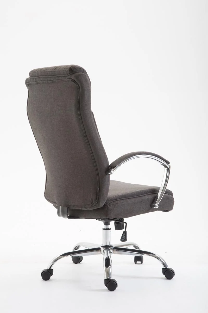 Fauteuil de bureau XL mécanisme d'inclinaison pivotant en tissu gris foncé et métal chromé 10_0002708