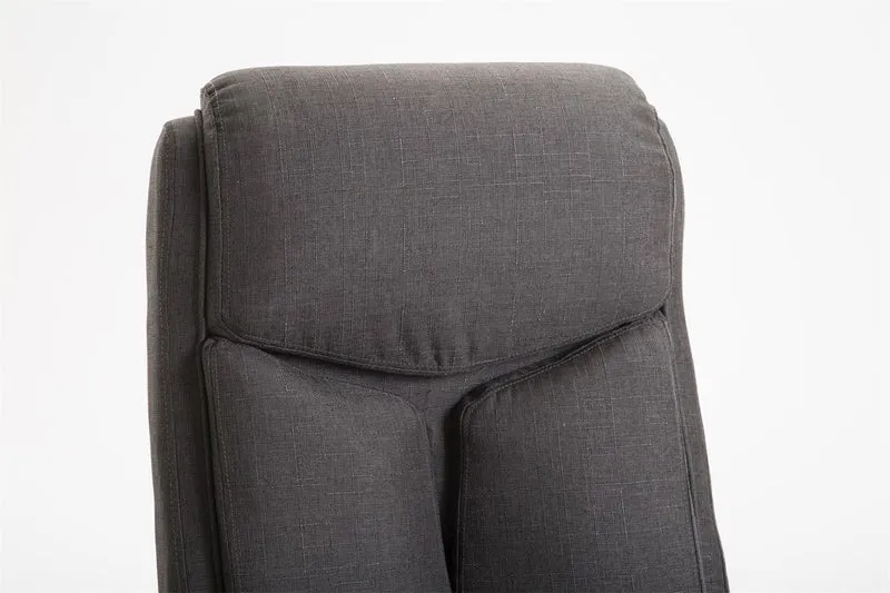 Fauteuil de bureau XL mécanisme d'inclinaison pivotant en tissu gris foncé et métal chromé 10_0002708