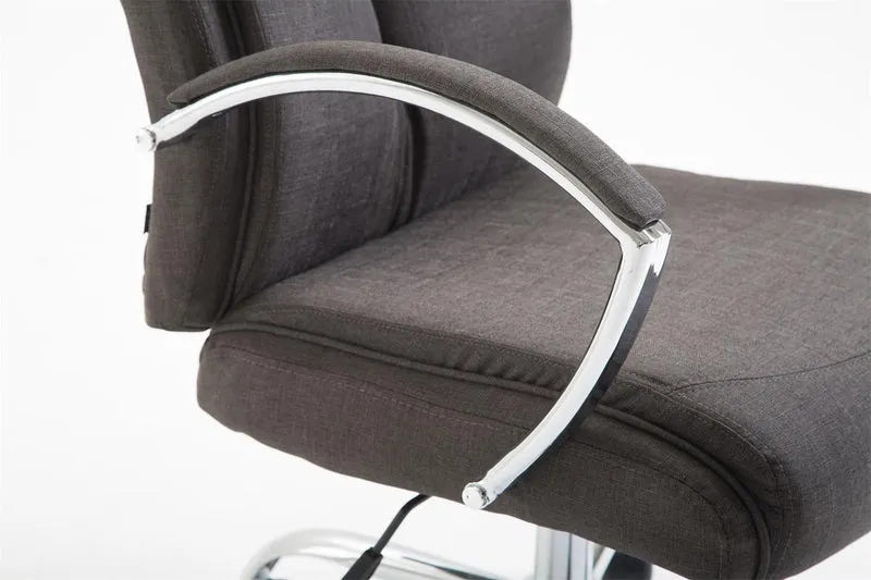 Fauteuil de bureau XL mécanisme d'inclinaison pivotant en tissu gris foncé et métal chromé 10_0002708