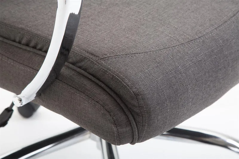 Fauteuil de bureau XL mécanisme d'inclinaison pivotant en tissu gris foncé et métal chromé 10_0002708
