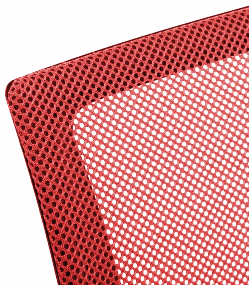 Fauteuil de bureau sur roulettes hauteur réglable en maille de filet de nylon rouge 10_0002498