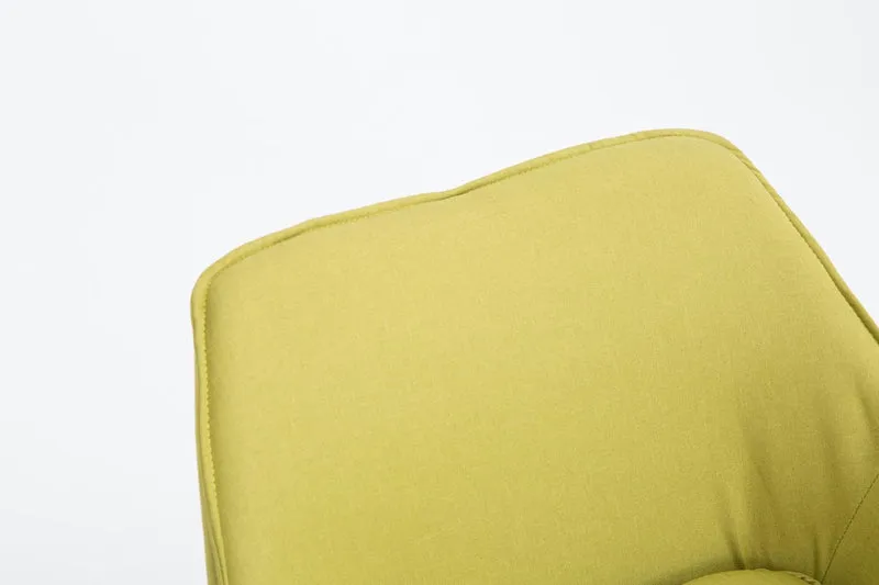Fauteuil lounge avec accoudoirs en tissu vert structure à 4 pieds en métal 10_0002789