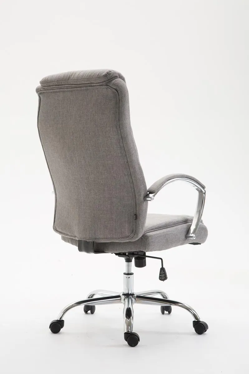 Fauteuil de bureau XL mécanisme d'inclinaison pivotant en tissu gris et métal chromé 10_0002709