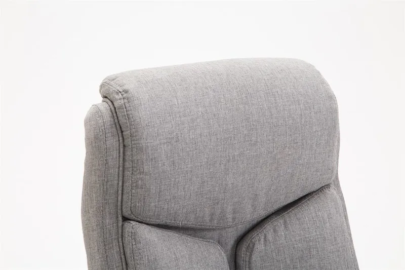 Fauteuil de bureau XL mécanisme d'inclinaison pivotant en tissu gris et métal chromé 10_0002709